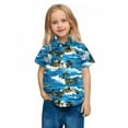 thumbnail image 6 of Atogsazn Toddler Boys Hawaiian Shirts Kids Casual Short Sleeve Shirts Summer Beach Top Clothing for Children Sky Blue 5-6 Years, 6 of 9