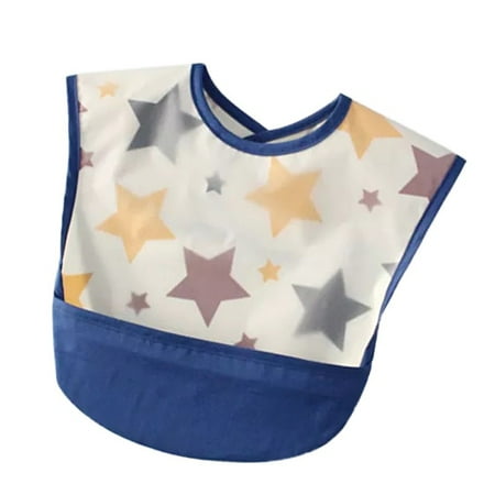 

Baby Waterproof Bibs with Food Scraps Catcher Pocket Soft Snaps Feeding Bibs for Infants Toddlers Boys and Girls
