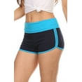 thumbnail image 4 of Sakkas Breauna Short Two Tone Fold-Over Waistband Active Dolphin Train Yoga Shorts - Turquoise / Navy - Large, 4 of 4
