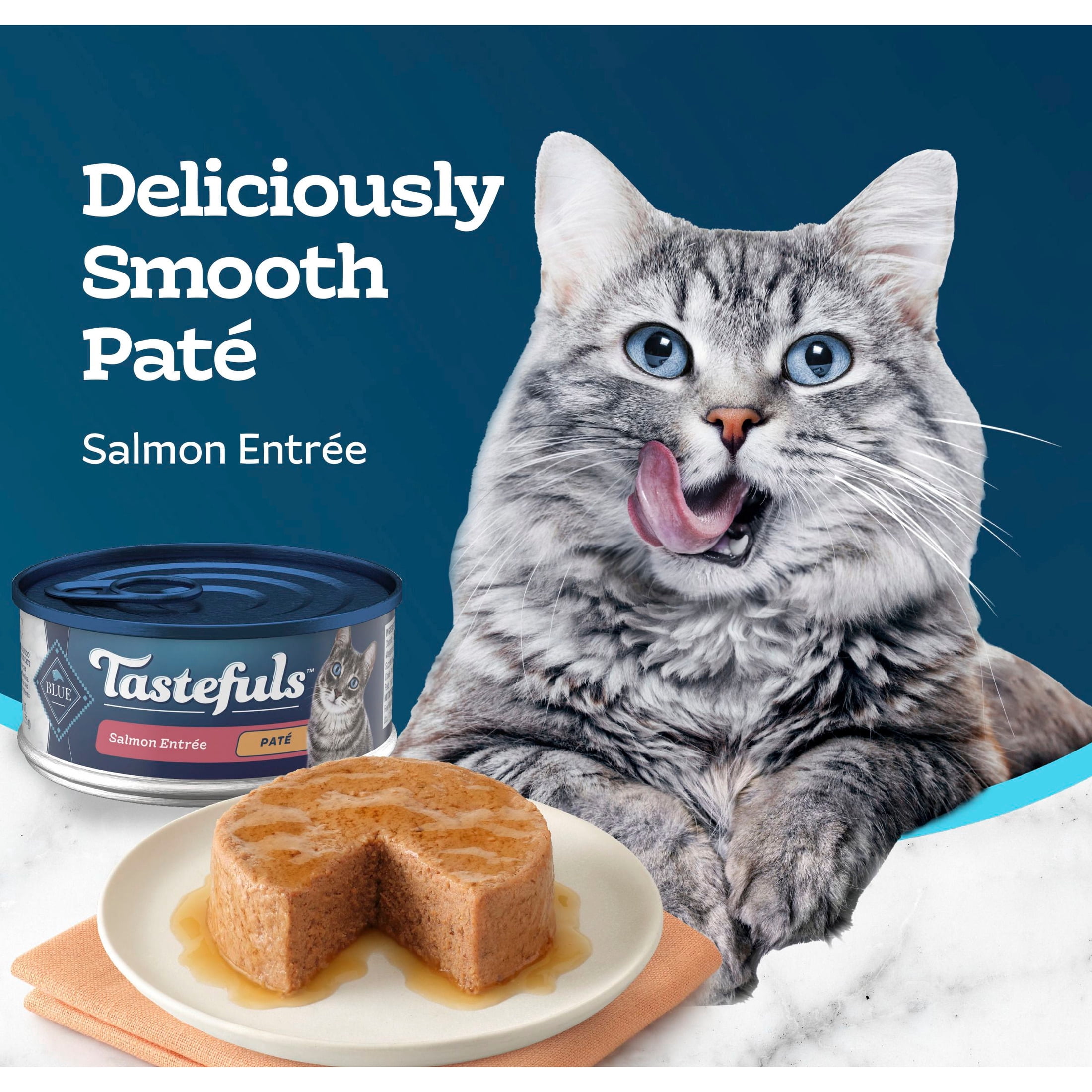 Blue Buffalo Tastefuls Wet Cat Food Paté, Made with Natural Ingredients, Salmon Entrée, 5.5-oz. Can