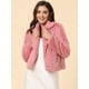 thumbnail image 2 of INSPIRE CHIC - Chaqueta corta para mujer con solapa de muesca y piel sintética esponjosa Rosa M, 2 of 6