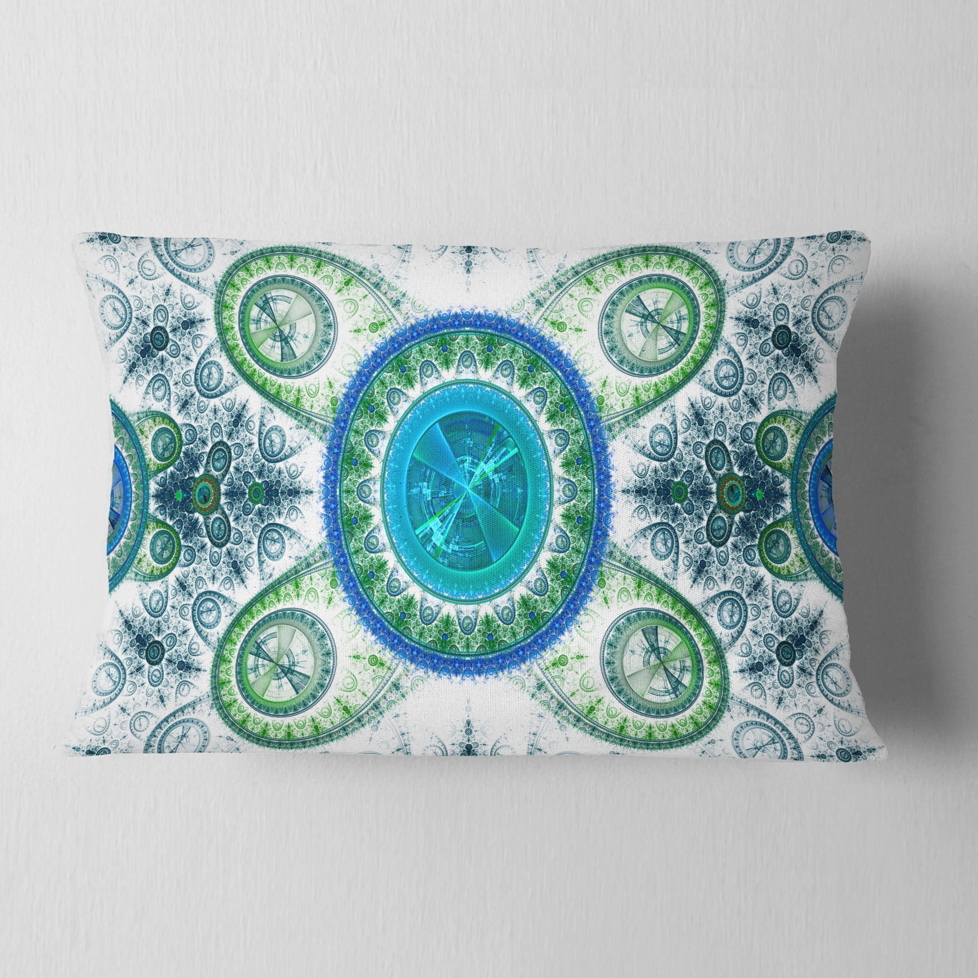 Designart Blue Psychedelic Relaxing Art - Abstract Throw Pillow - 12x20
