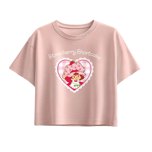 Strawberry Shortcake - Coquette Heart Short Sleeve Boxy Graphic T-Shirt