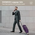 thumbnail image 2 of Set de equipaje SHOWKOO Softside, expandible y ligero, morado, 2 of 6