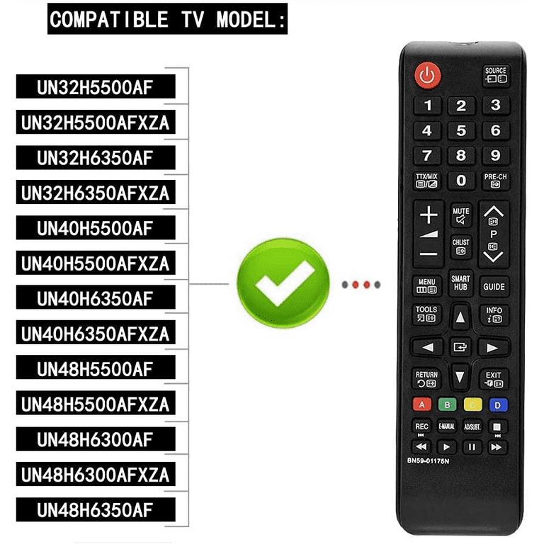 TV Remote Control for Samsung AA59-00543A Compatible