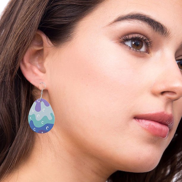 Pendientes para mujer, regalos para mujer, mascarilla facial para mujer, pendientes de papel higiénico, pendientes de cuero de doble cara, pendientes de cuero
