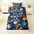 thumbnail image 3 of Erosebridal Soccer Football Sport Twin Sheet Sets,Letter P Monogrammed Bedding For Boys Kids 3 Pieces, 3 of 6