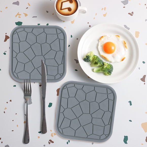 Silicone Placemats, Heat Resistant Table Mats, Non-Slip Hot Pads, Easy Clean Kitchen Countertop Protectors, Dishwasher Reliable Insulating Mats