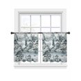 thumbnail image 2 of Sheer Curtains 54 Inches Long 2 Panels, Retro Garden Landscape Plant Mountain Rod Pocket Curtain Voile Draperies, Watercolor Chinese Style Light Filtering Window Treatment for Living Room, 2 of 8
