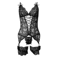 thumbnail image 6 of Women Pajamas Lace Set BWASD Ruffle Floral Mesh Harness Bodysuit with Panty Cute Babydoll Sleepwear Pajamas with Bowknot Ties Nightgown (Green XXXL), 6 of 6