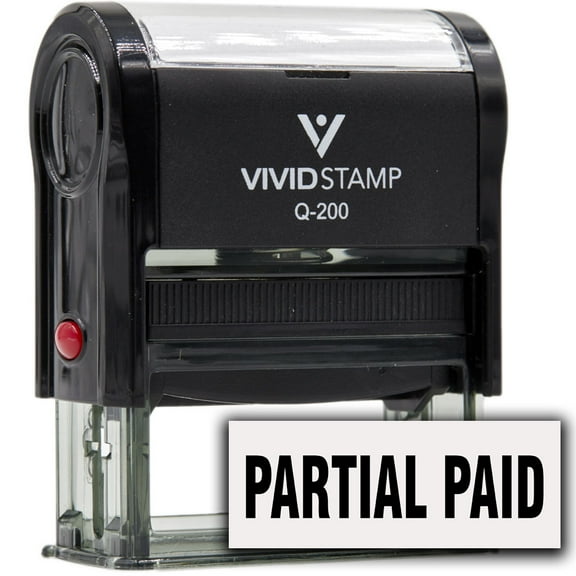 Partial paid Self-Inking Office Rubber Stamp (Black Ink) - Q-200