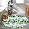 thumbnail image 3 of Round Area Rug 4 Ft, Green Floral Washable Non-Slip Circle Carpet for Living Room/Bedroom, Vintage Farmhouse Garden Flower Leaves Low-Profile Crawling Mats Collection Rugs for Indoor, 3 of 8