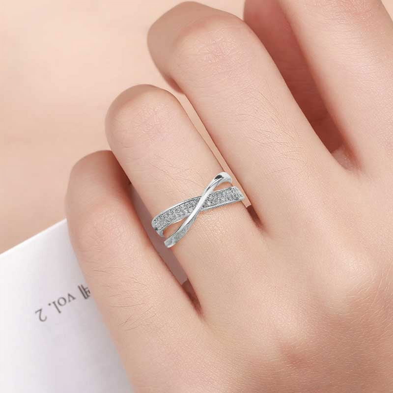 VIME Designer X Shaped Diamond Twisted Ring Band S925 Sterling Silver,  Wide, Narrow, Fashionable And Elegant From Black8, $29.93 | DHgate.Com