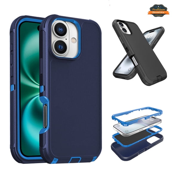 Case for Apple iPhone 16 Pro Max (6.9") 3-Layer Protection Case Shockproof Rugged Design with Enhanced Durability Hybrid Heavy Duty Protection Cover Fit iPhone 16 Pro Max - Blue