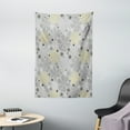 thumbnail image 1 of Grey and Yellow Tapestry, Ethnic Bohem Style Paisley Print Flowers Dots Art Image, Wall Hanging for Bedroom Living Room Dorm Decor, 40W X 60L Inches, Pale Grey Black and White, by Ambesonne, 1 of 2