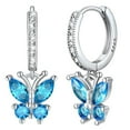 thumbnail image 1 of Pendientes de aro para las mujeres de la moda de joyería de cobre con cristales de colores Elegante Dainty Everyday Wear Accesorios de moda Idea, 1 of 3