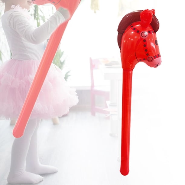 Juguete de inflable, divertido y encantador caballo de caballo de caballo portátil, decoración de fiesta de globo, juego de juego para Rojo