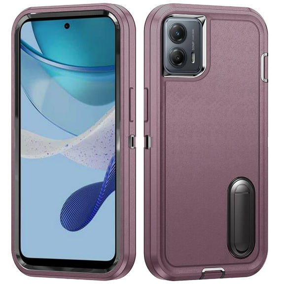 For Motorola Moto G 5G 2023 Hybrid 3 Layers 3in1 PC Shockproof with Kickstand Heavy Duty TPU Rubber Anti-Drop Cover ,Xpm Phone Case [ Burgundy ]