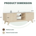 thumbnail image 2 of Jableast 57" Fluted TV Stand, Media Console Table with Adjustable Shelves & Power Outlet, Mid-Century Modern Entertainment Center for Living Room, Natural Wood, 2 of 9