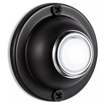 Round Dark Metal Doorbell Push Button with LED Light for Home Front Door