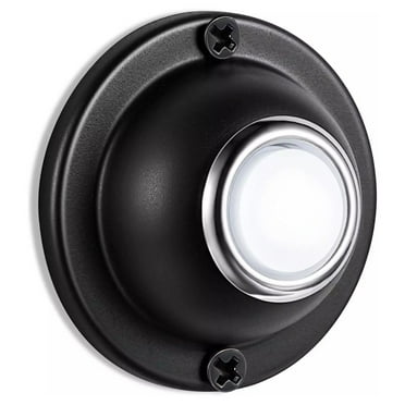 Round Dark Metal Doorbell Push Button with LED Light for Home Front Door