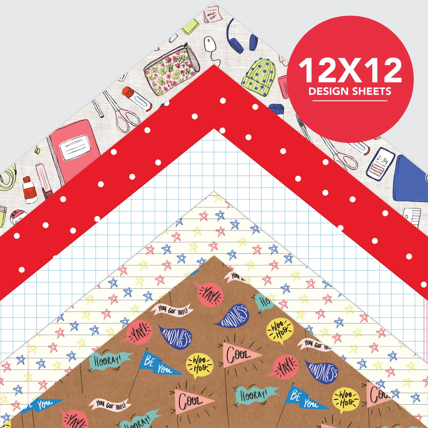 Roobee by Mara Mi School Paper Pad 12" x 12" - 24 lb/ 100 GSM, 50 sheets