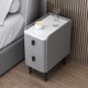 thumbnail image 3 of Mesita de noche de madera de estilo nórdico, mesita de noche de piel sintética con 2 cajones, mueble de almacenamiento lateral para dormitorio, 3 of 3