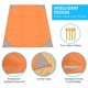 thumbnail image 3 of Manta de playa LNGOOR antiarena, impermeable, resistente a la arena, extragrande, 79 x 55 pulgadas, ligera, ideal para viajes, camping, senderismo, festivales de música (naranja y gris), 3 of 7