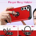thumbnail image 4 of ELEHOLD for Samsung Galaxy S24 Ring Case,Rugged Protective Case with Ring Holder Kickstand Support Magnetic Car Mount Holder Military Grade Shockproof Cover for Samsung S24,Red, 4 of 6