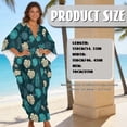 thumbnail image 7 of Xoenoiee Tropical Monstera Palm Leaves Print Kaftan Dresses for Women V-Neck Swimsuit Cover Up Plus Size Beach Maxi Dress Boho Caftan Loungewear Lightweight Mumu Dresses, 7 of 7