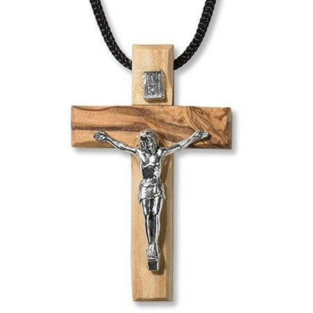 crucifix necklace cross wood pendant catholic rope chain inch olive jewelry pendants necklaces dialog displays option button additional opens zoom