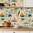 thumbnail image 5 of Peel and Stick Wallpaper Contact Paper Island Beach Beige Beige Sailboat Tropical Tropical Birds Self Adhesive and Removable 23.6in x 118in, 5 of 8