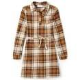 thumbnail image 2 of The Children's Place Girls Long Sleeve Plaid Shirt Dress, Sizes XS-XXL, 2 of 5