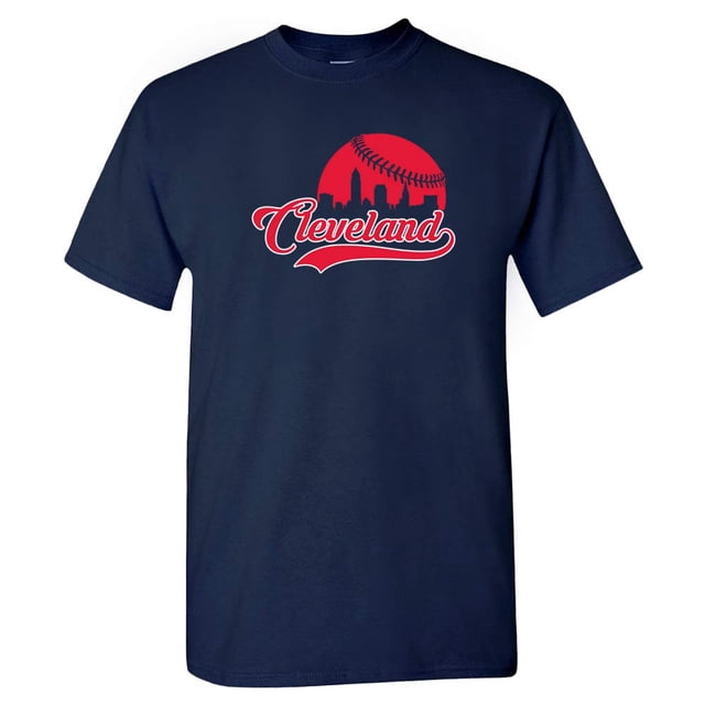 Xtreme Apparrel Cleveland Baseball Skyline Shirt (L) Navy
