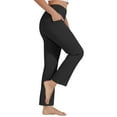 thumbnail image 4 of Prolriy Yoga Pants Women Pants for Women Plus Size Casual Straight Leg Yoga Leggings Comfy Cropped Pants with Pocket Women's Pants Black L, 4 of 8