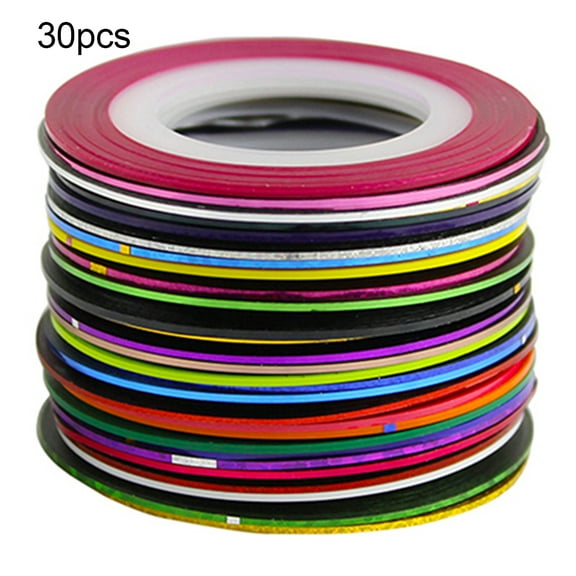 UDIYO 30Pcs/Rolls Mixed Colors Striping Tape Line DIY Nail Art Tips Decoration Sticker
