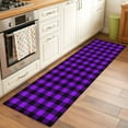 thumbnail image 3 of Black Purple Plaid Kitchen Runner Rug 2x6 Washable Runners for Hallway Non Slip Farmhouse Simple Buffalo Checked Large Area Rug Indoor Floor Carpet for Bathroom Laundry Entryway Bedroom Living Room, 3 of 8