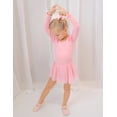 thumbnail image 2 of Arshiner Girls Long Sleeve Ballet Leotards with Shinny Skirts Criss-Cross Back Dance Dresses, 2 of 6