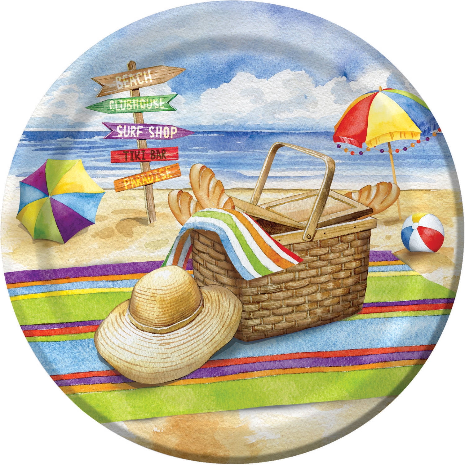 Day at the Beach Dessert Plates, 8pk