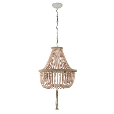 SAFAVIEH Lush Kristi 3 Light 16.5 In. Dia. Beaded Pendant, Blush
