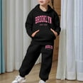 thumbnail image 7 of Toddler Girls Outfits Sets Boys Long Sleeve Solid Warm Hoodie Pullover Tops Pants Kids Sweat Suit Cute Girls Fall Clothes Black Size 2-3T, 7 of 7