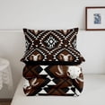 thumbnail image 5 of jejeloiu Cow Skull Full Size Comforter Sets,Aztec Print Bedding Comforter Set For Boys,Brown Black,Black Reversible,3pcs,1 Comforter and 2 Pillowcases, 5 of 7