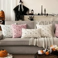thumbnail image 5 of MIULEE Halloween Pillow Covers Cute Ghost Spooky Throw Pillows Set of 2 Soft Plush Faux Fur Decorative Cushion Covers for Couch Sofa Bed Porch Living Room Halloween Decor 18x18 inch White, 5 of 10