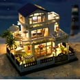 thumbnail image 3 of DIY Miniature House Set ,LED Lighting Mini Dollhouse Kit with Furniture,Wooden Model Craft Model Kits for Adults,Birthday Gift/Home Decor for Family Friends, 3 of 13