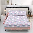 thumbnail image 5 of ZIATUBLES 3-Piece Twin Size Sheet Set, Soft Cooling Polyester Bedding-Breathable and Comfortable for All-Season Use, 1 Fitted Sheet and 2 Pillowcases, Rabbit Easter Egg Paw Print, 5 of 9