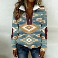 thumbnail image 2 of WEIWEN Quarter Zip Sweatshirt for Women Trendy 2026 Sherpa Western Aztec Fall Outfits Womens Sweaters Dressy Casual Long Sleeve Collared Zip Up Jackets Green, S, 2 of 7