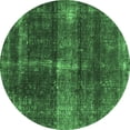 thumbnail image 1 of Ahgly Company Indoor Round Oriental Emerald Green Industrial Area Rugs, 5' Round, 1 of 4