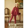thumbnail image 3 of Arshiner Girl's Sweaters Set 2 Piece Outfits Rib-Knit Sweatsuits Cute Pullover Sweatshirt and Sweatpants Kids Tracksuits, 3 of 7