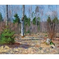 thumbnail image 2 of Stanislaw Zukowski 23x20 Black Ornate Framed Double Matted Museum Art Print Titled: Spring Day on the Edge of the Forest (1927), 2 of 5