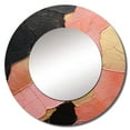thumbnail image 2 of Designart "Pink Pottery in Minimalist Style I" Abstract Spirals Gold Large Round Mirror - Round Office Mirror Wall Decor - Modern Round Printed Mirror - 23" x 23", 2 of 6